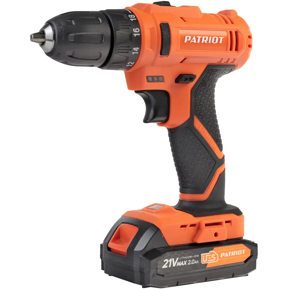 Дрель-шуруповерт аккумуляторная Patriot 189UES, 18 В Li-ion 2x2 Ач 88903133 STLM-2059668 
