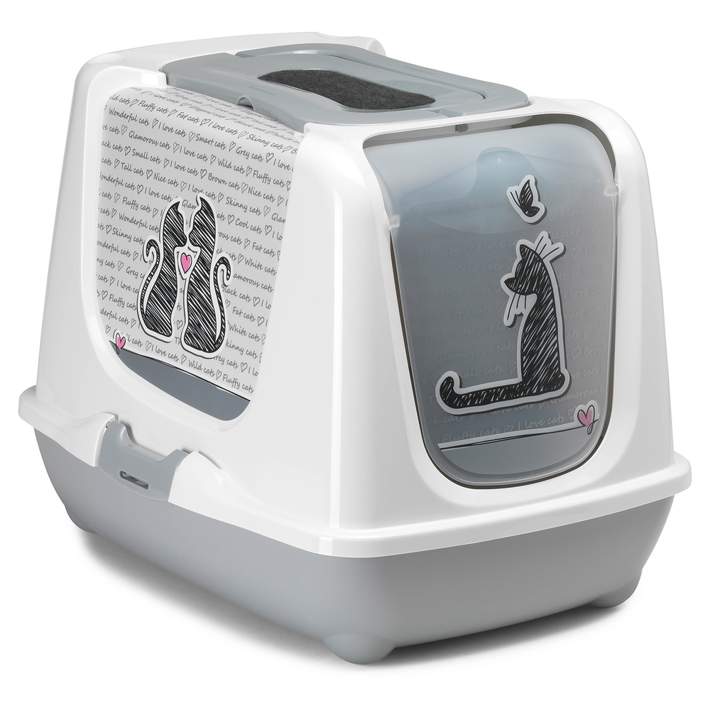 ПР0059063 Био-туалет для кошек Cats in Love с совком, серый 50x39x37h см MODERNA 