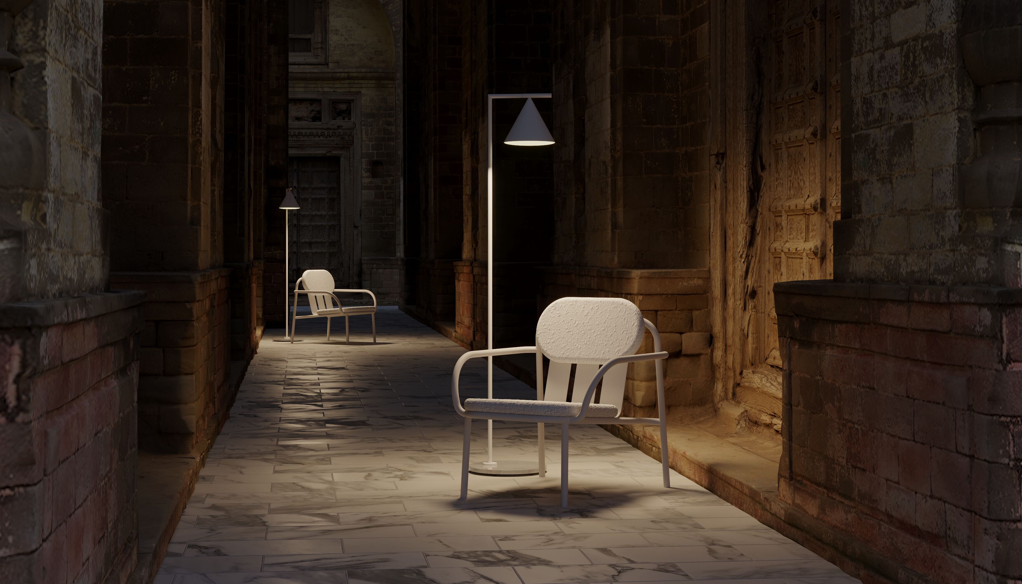 Алюминиевый стул с порошковым покрытием с подлокотниками Joyf Desert ARCH-00014545 - Вид №3