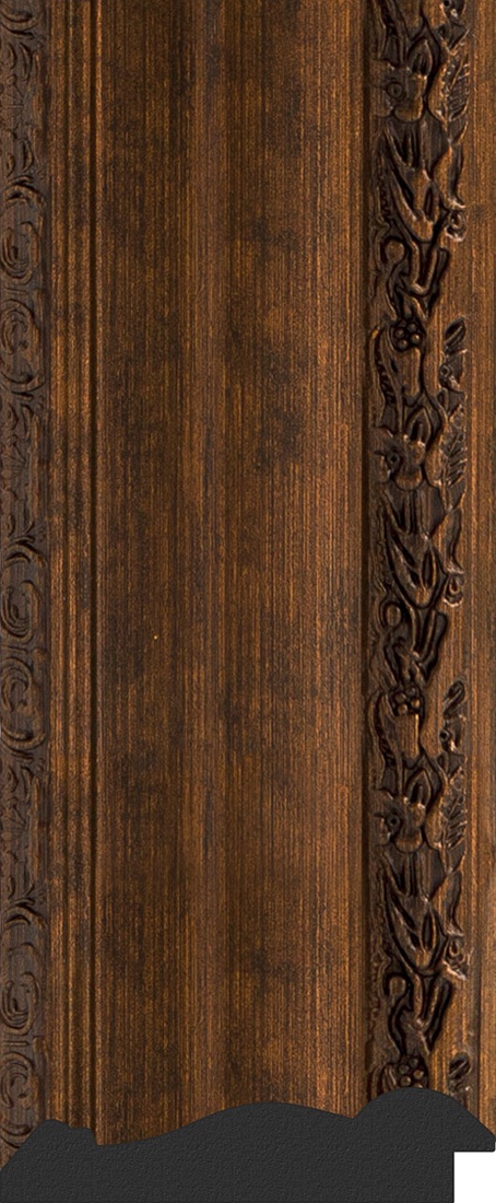 BY 4128 Зеркало с гравировкой в багетной раме - состаренная бронза с орнаментом 120 mm EVOFORM Exclusive-G - Вид №3