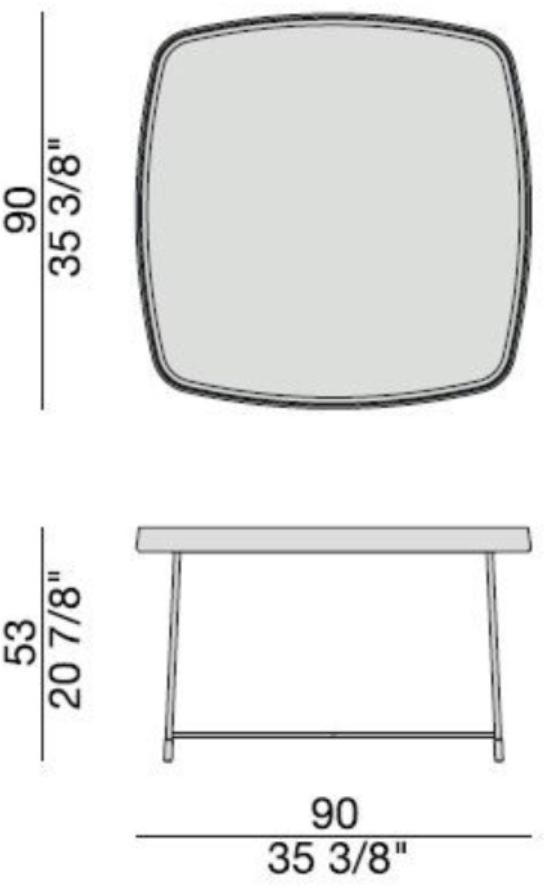 Porada Квадратный журнальный столик из массива дерева Iron sun-id-1411180 - Вид №2