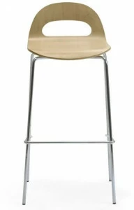 Leyform Табурет из фанерованной древесины и стали со спинкой Samba 51561le