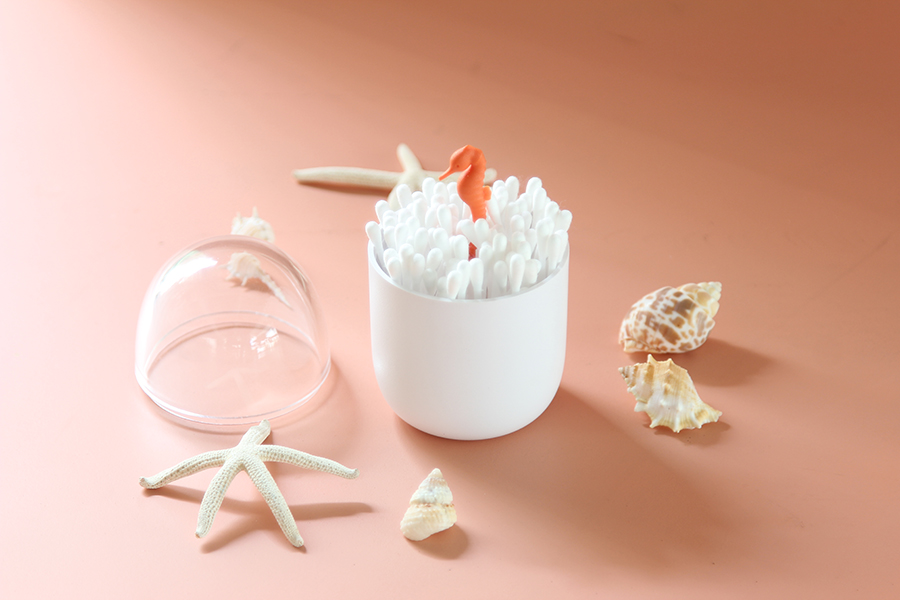 Контейнер для ватных палочек Seahorse белый Qualy QL10314CLWH - Вид №2