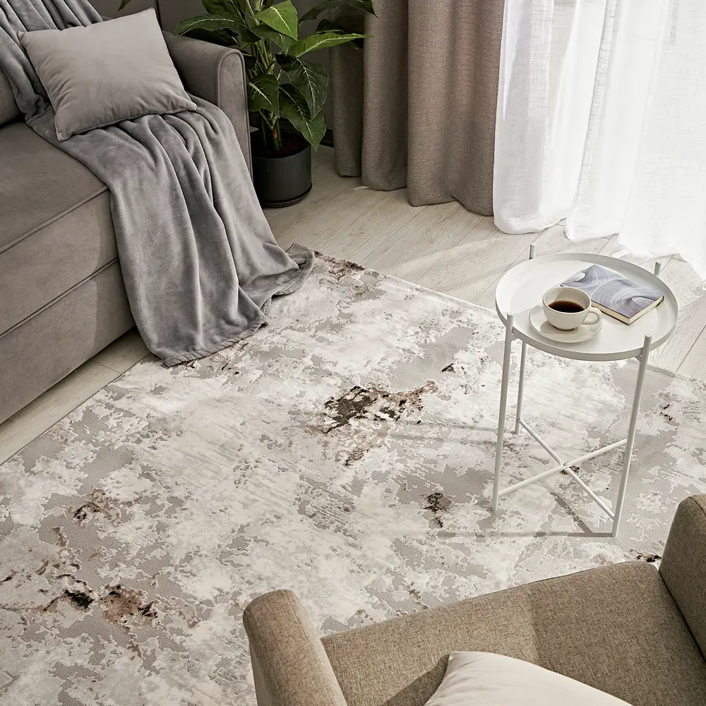 INSPIRE Breeze - серый ковер из полиэстера 160×230 см для современного интерьера 84860765