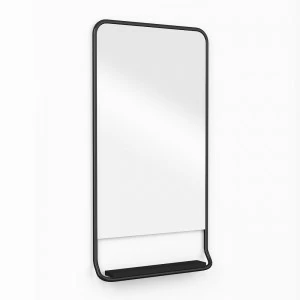 Зеркало подвесное с полкой Bauhaus черное WOODI ДИЗАЙНЕРСКИЕ 00-3966318 Черный