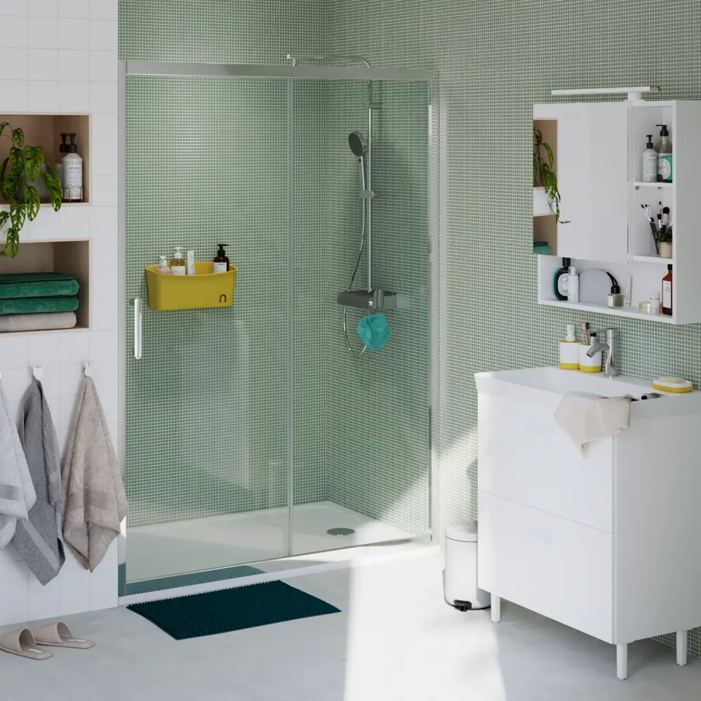 Комплект стекол для раздвижной душевой двери Sensea Easy 130 см прозрачное стекло цвет профиля на выбор 83631059 STLM-2056660 - Вид №25
