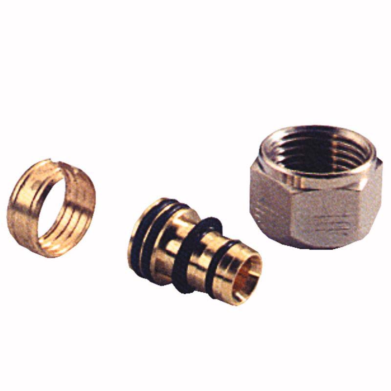 Соединитель для металлопластиковой трубы обжим HENCO 16х1/2" 101604SN