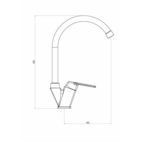 Orange OneLife P02-000w полимерный смеситель для кухни, цвет белый никель sun-id-1517133 - Вид №1