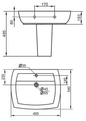 Раковина CEZARES Flamingo Подвесная раковина настенная овальная Cezares PRIMO белая - Вид №1