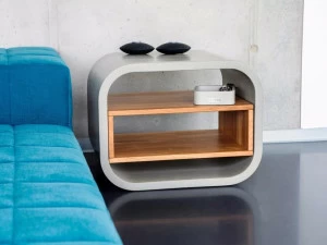 CO33 Прикроватная тумба из бетона и дуба Opus O60rq