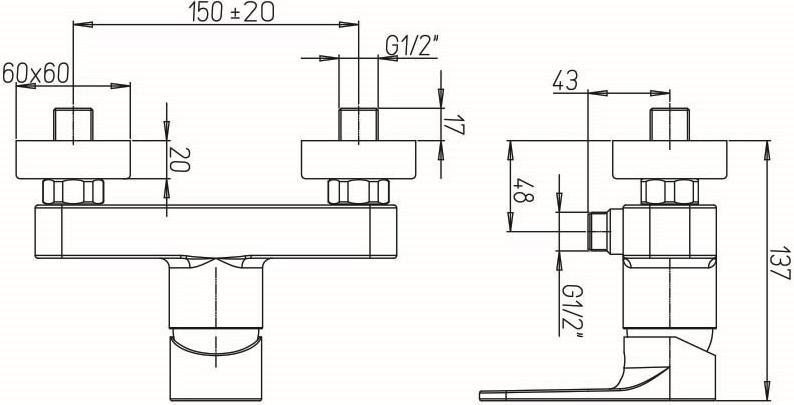 Paini Flat KKCR5112SLMKM смеситель для душа - Вид №2