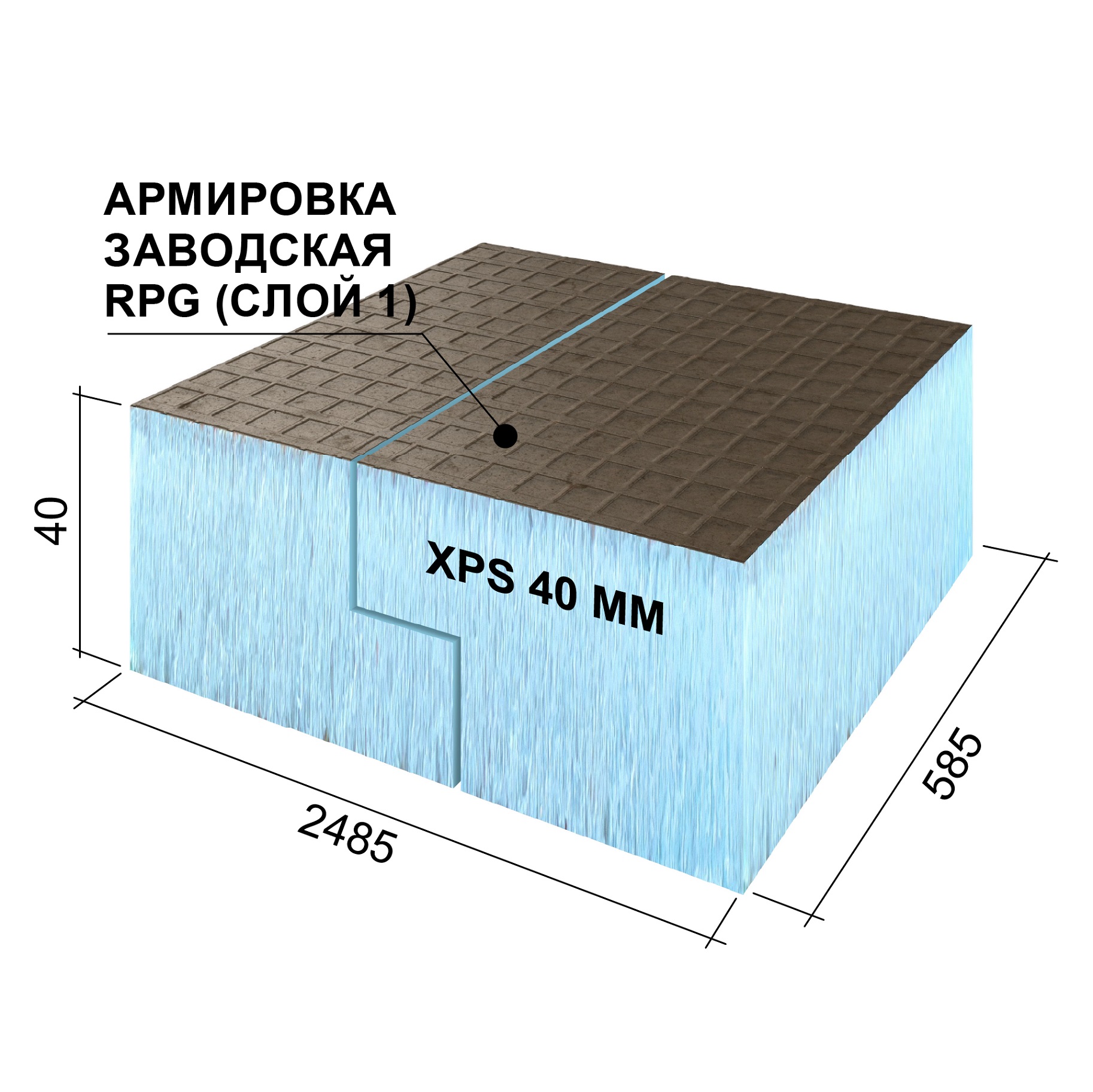 RPG1B40#1 RPG Панель для утипления фасада 2485x585x40 L RPG PANEL Basic - Вид №1