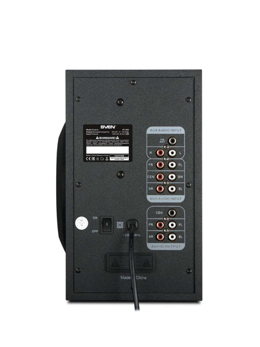 SV-018177 ht-202, черный, акустическая система 5.1 (мощность (rms):20вт+5x16вт, bluetooth, fm-тюнер, usb/sd, дисплей, пульт ду) Sven Santreyd  - Вид №3