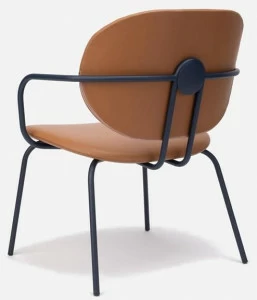 ONDARRETA Стул стальной с подлокотниками с кожаной подушкой Hari