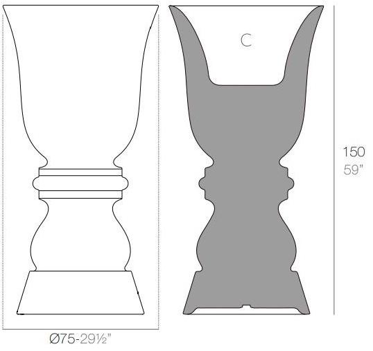 VONDOM Высокий пластиковый садовый горшок Suave sun-id-1431538 - Вид №8
