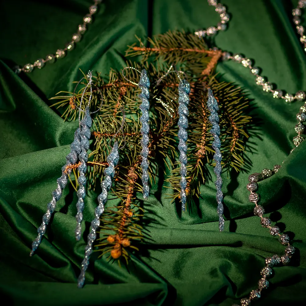 89377724 Новогоднее украшение Сосульки 397 синий 6 шт. STLM-1465550 Santreyd  - Вид №4