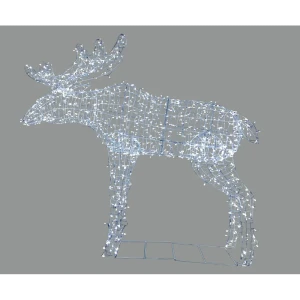 Светящаяся электрическая фигура Лось для улицы 1300 светодиодов 200 см цвет белый