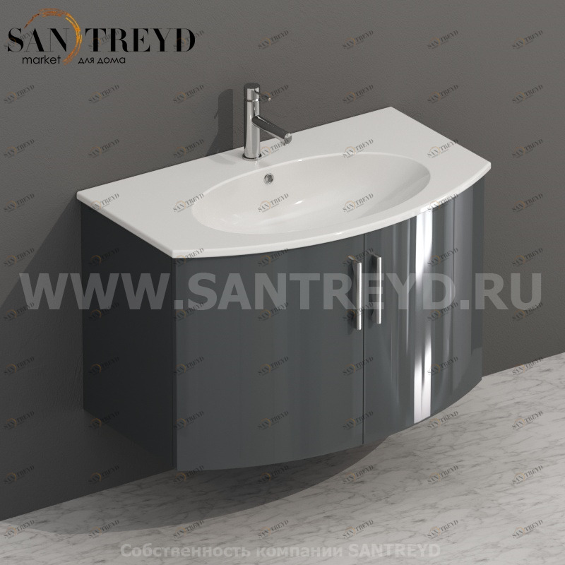 MDMA80Y094 Тумба с двумя створками 78 см серая Globo 4ALL Италия Ceramica Globo