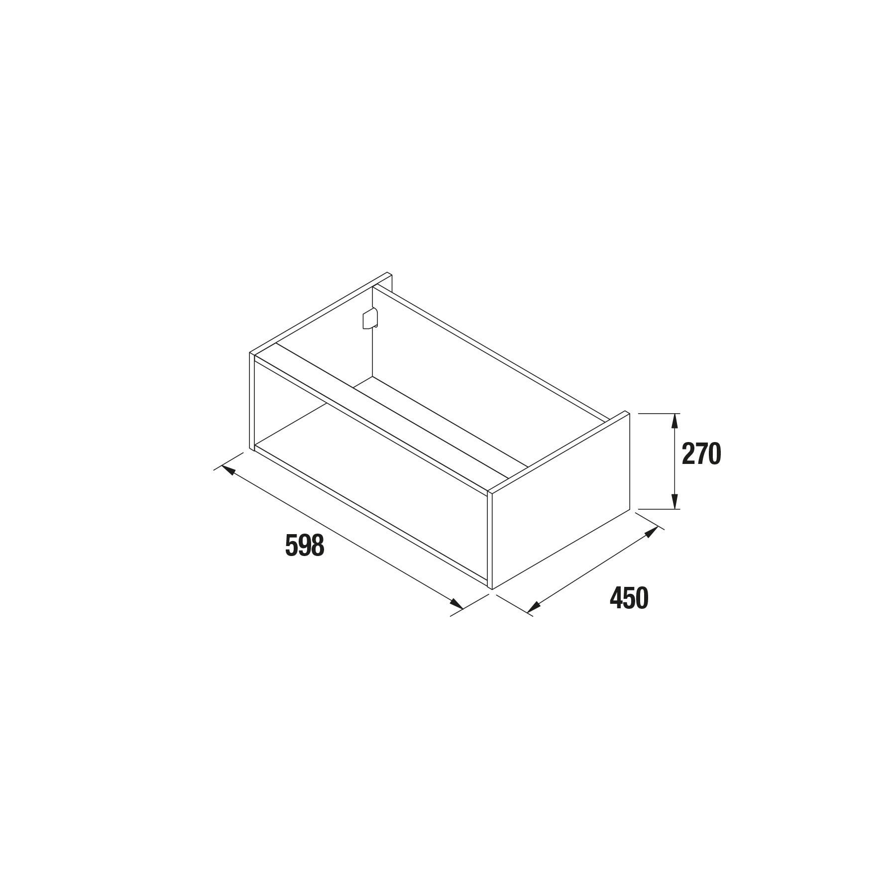 22811 SALGAR Стеллаж для хранения АЛЬЯНС 600 1 полка CARBON-TX 598 x 270 x 450 мм  - Вид №2