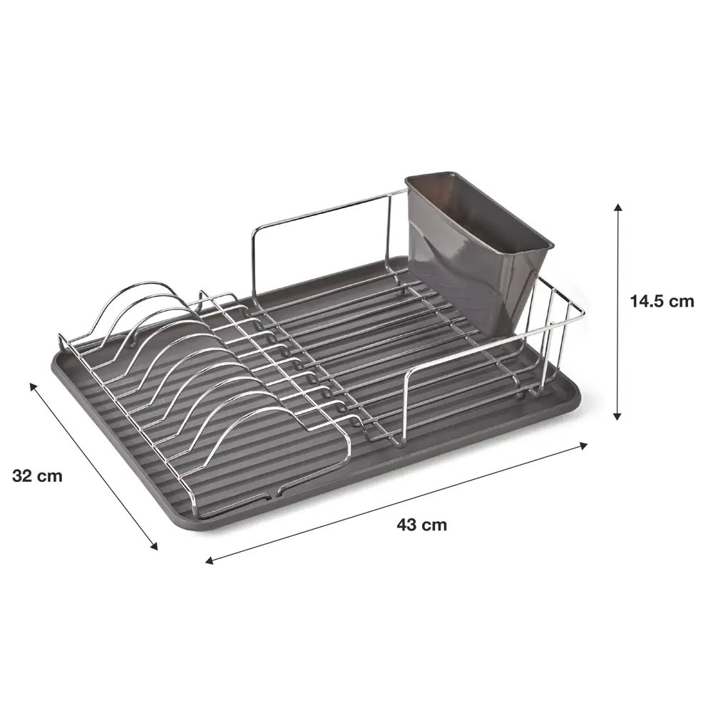 Сушилка для посуды с поддоном Delinia NEO 43x14.5x32 см сталь цвет серый 81995529 STLM-2014845  - Вид №1