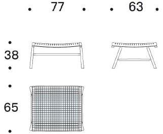 Saba Italia Подставка для ног из массива дерева и морской трос Sitar sun-id-1392516 - Вид №5