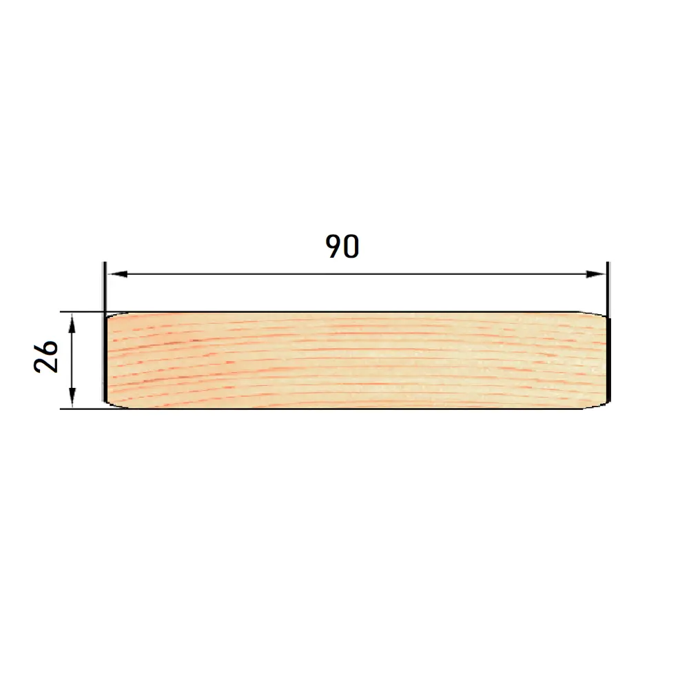 Полок 26x90x1400 мм Липа сорт AB прямой с фаской угла 83273235 STLM-2082114 Santreyd  - Вид №4