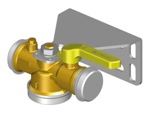 Прямой однотрубный газовый счетчик и запираемый клапан прямая версия для фитингов DIN 3436