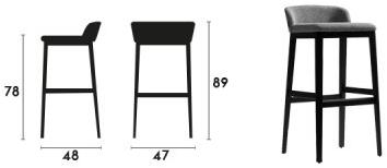 Capdell Высокий табурет из ткани Concord sun-id-1377050 - Вид №5