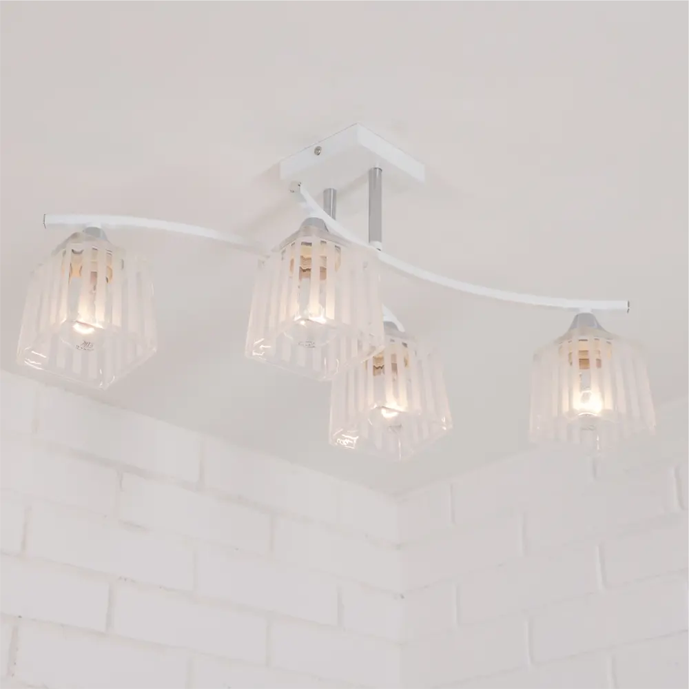 Люстра потолочная «Nares» 4 лампы 12 м² цвет белый SCHAFFNER STLM-2123268 - Вид №2