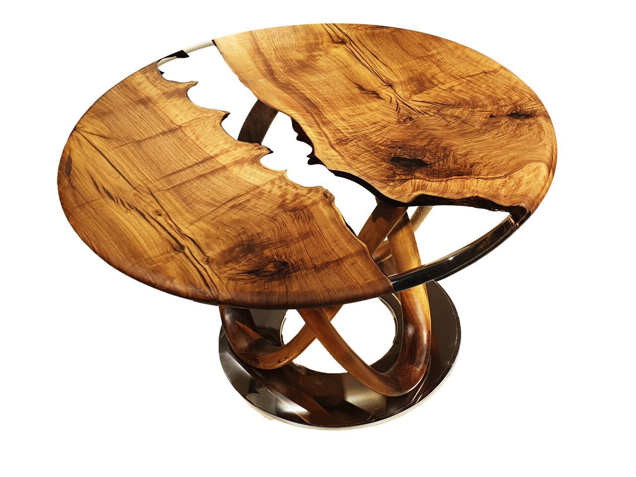 Круглый стол из смолы и орехового дерева Legnor LEG2408777 ARCH-00082771 - Вид №1