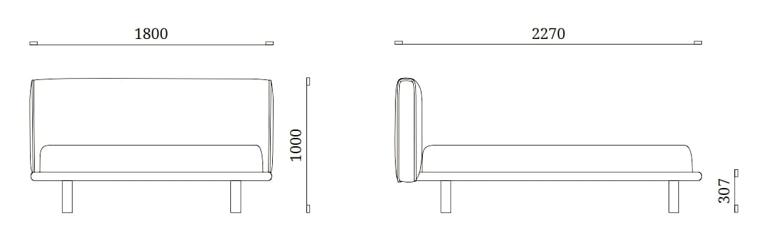 Двуспальная кровать из ткани с мягким изголовьем Febal Casa HUG ARCH-00051973 - Вид №6