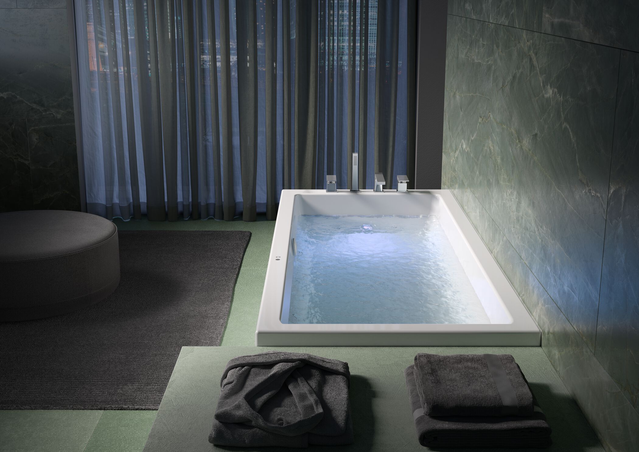 Прямоугольная ванна с гидромассажем на 2 места Jacuzzi® J-Quiet™ ARCH-00066562 - Вид №1