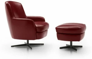 Bodema Поворотное кожаное кресло с 4-мя спицами и подлокотниками