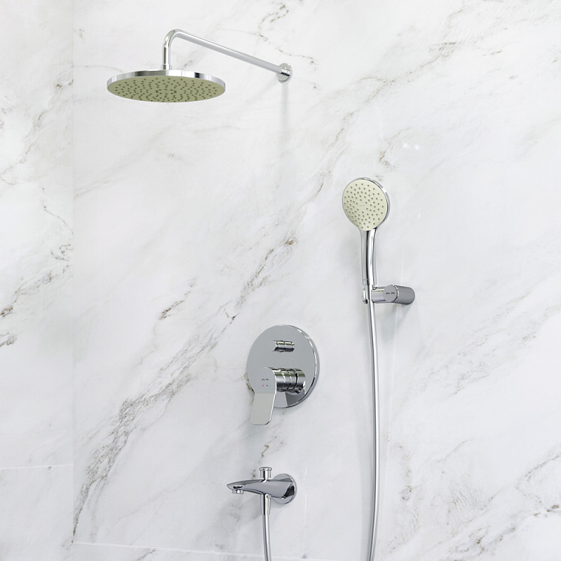 FB85A10000 набор: см-ль д/в/душа верхний душ 220 мм держатель д/верхн.душа душ.набор (ручн AM.PM X-Joy  - Вид №1