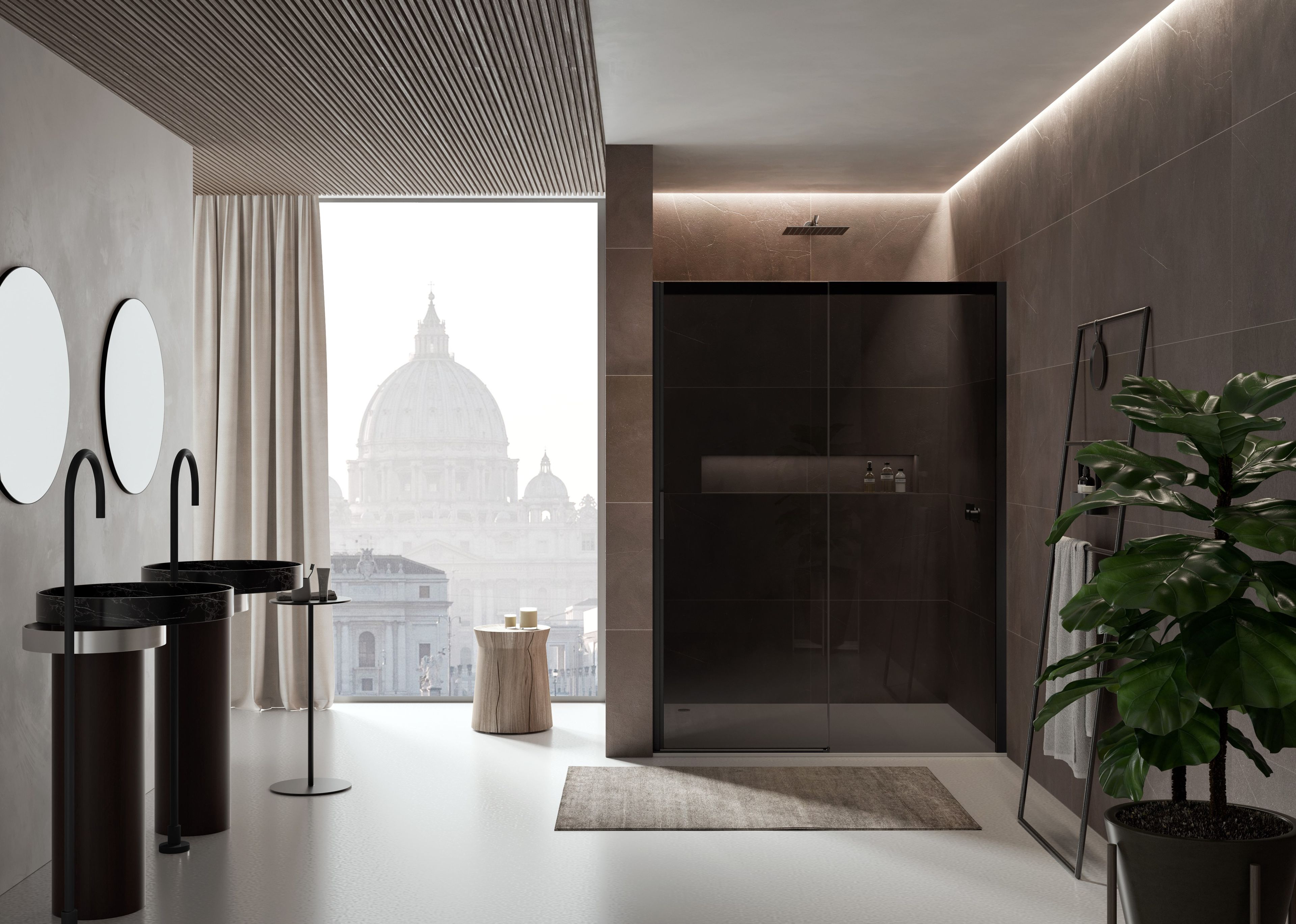 Алюминиевая и стеклянная душевая кабина с раздвижной дверью DUKA вода 5000 ARCH-00071644 - Вид №5