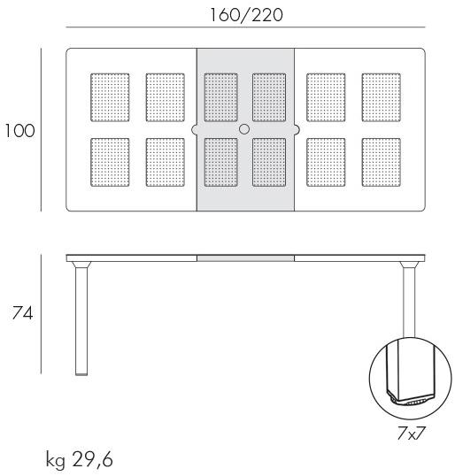 Nardi Выдвижной прямоугольный садовый стол в современном стиле Libeccio/levante sun-id-1366976 - Вид №3