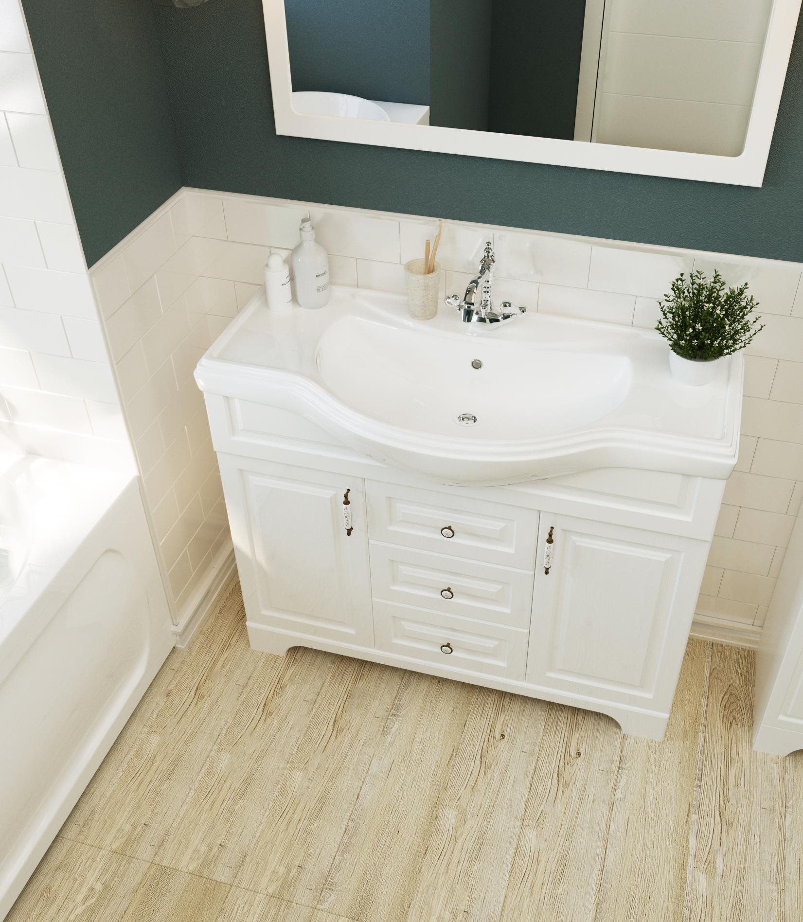 У94490 Тумба Прованс New 80Н 2в.я. 2д. Белый глянец 1 Marka Прованс - Вид №4