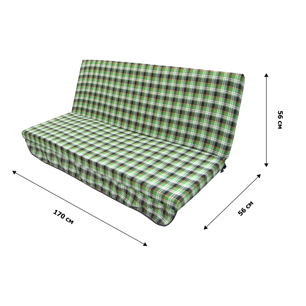 Santreyd Мягкий элемент для садовых качелей 170×56 см зеленая клетка 89349240 Матрас для качелей садовых универсальный STLM-1386506 - Вид №3
