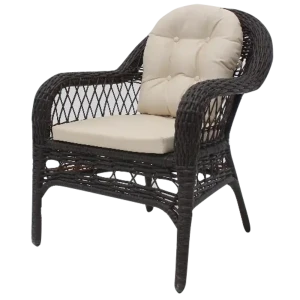 Садовое кресло с подушкой Viktoria65x65x120 см искусственный ротанг коричневый 86222922 STLM-2095553