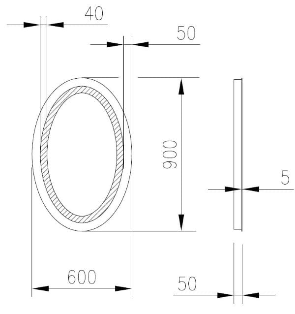 Овальное зеркало со встроенным настенным освещением Spekkio Oval LED ARCH-00132940 - Вид №2