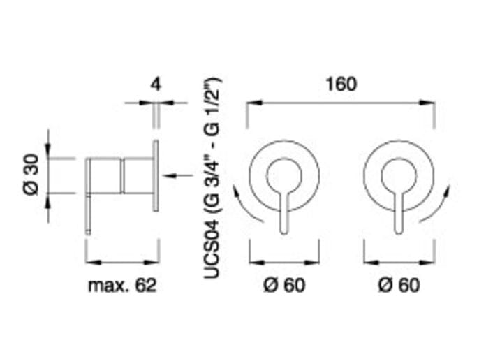 Настенные открытые/закрытые краны в сборе CEADESIGN INNOVO ARCH-00125485 - Вид №2