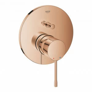Смеситель однорычажный для ванны GROHE Essence, круглая розетка, теплый заказ глянец (24058DA1)