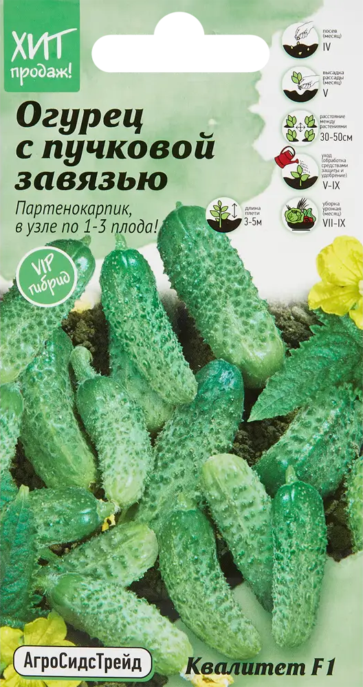 АГРОСИДСТРЕЙД Огурец Квалитет F1 с пучковой завязью - 5 семян 86263262