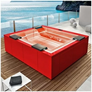 Бассейн Gruppo Treesse Zen PRO-V202P-K прямоугольный spa с гидромассажем аэромассажем хромотерапией встроенный красный