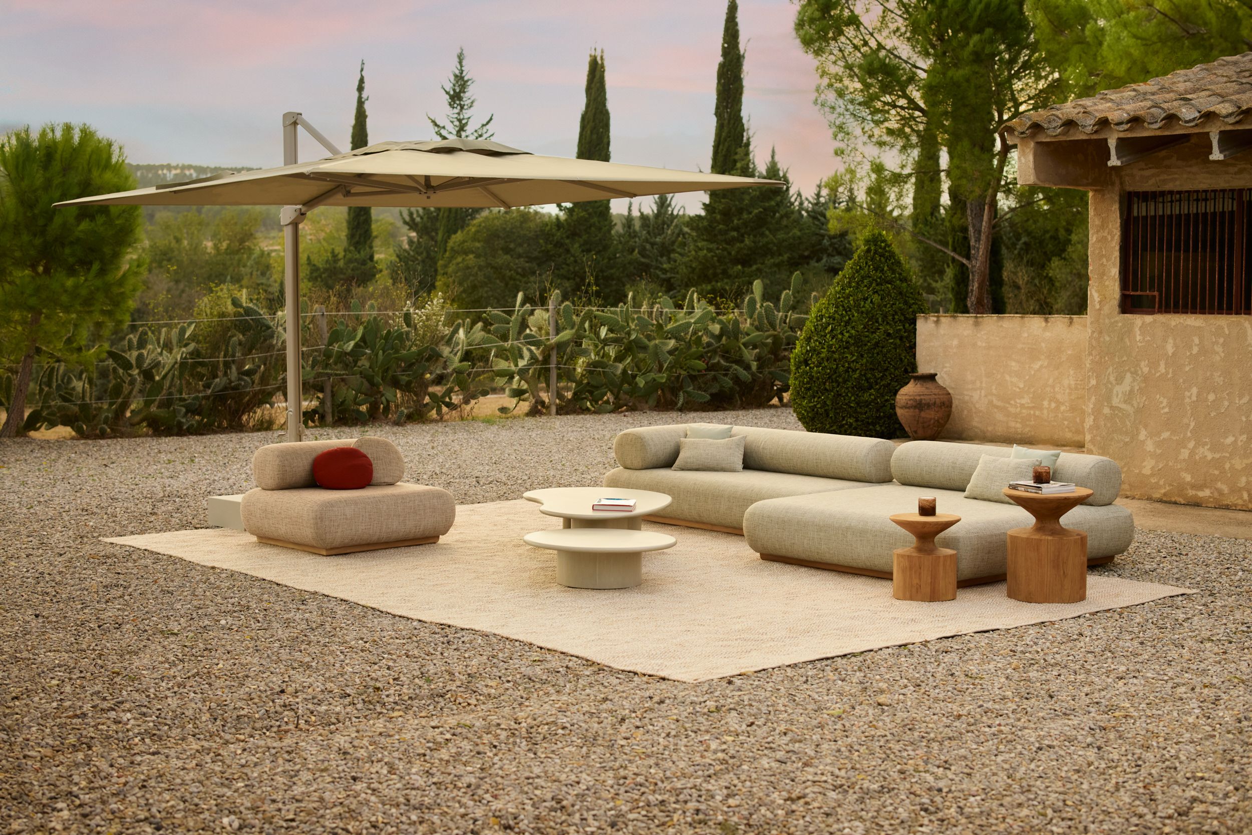 3-местный тканевый садовый диван Jardinico татами ARCH-00079093