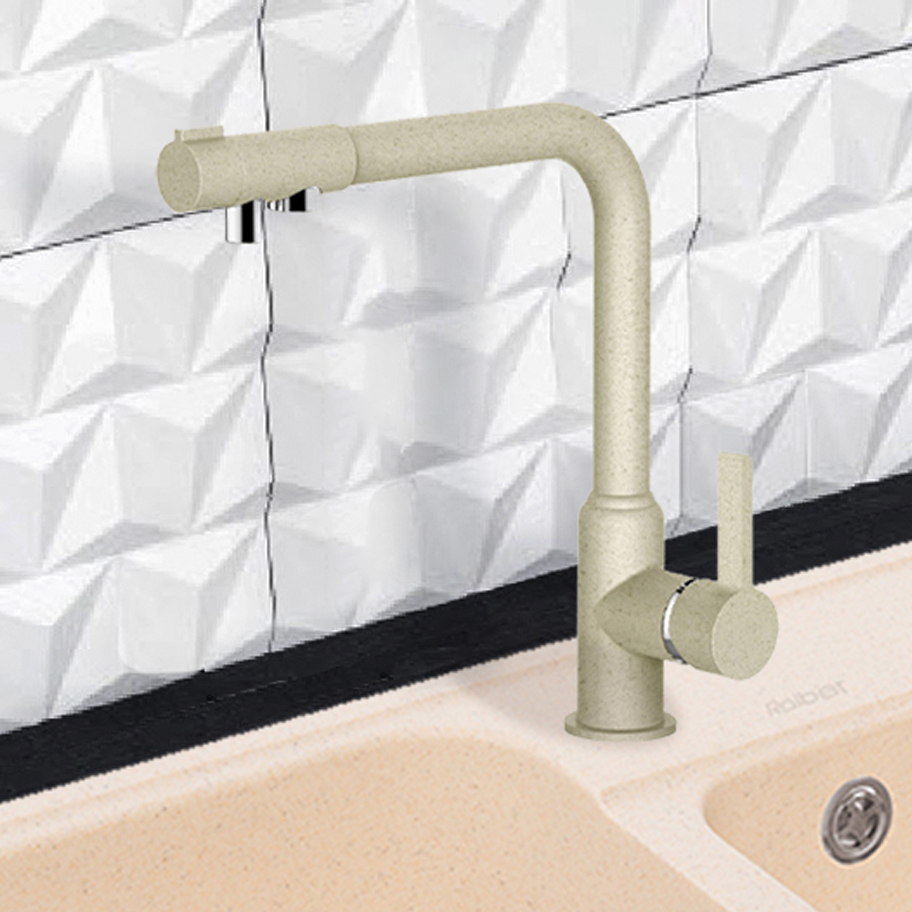 RF6704 Смеситель для кухни однорычажный с фильтром Raiber 