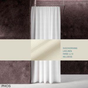 DV-LIKEL200-250-LL10 Занавеска для душа Likelinen, длина 200 см, ширина 250 см, светло-бежевая. PHOS