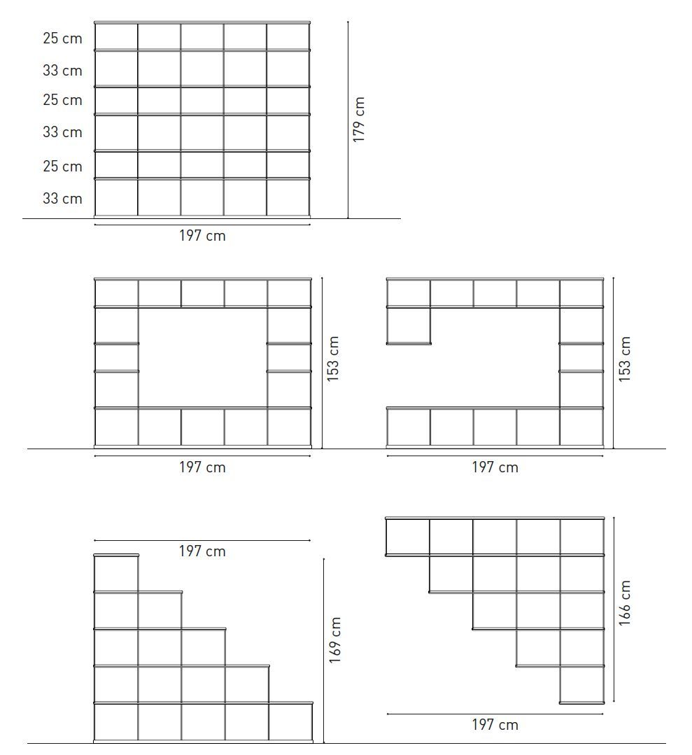 Алюминиевый секционный настенный книжный шкаф KRIPTONITE Krossing Midi ARCH-00127676 - Вид №8