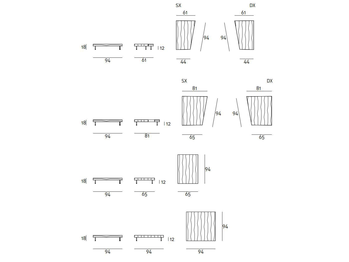 Низкий деревянный журнальный столик Living Divani Echoo ARCH-00003573 - Вид №3