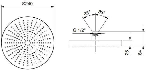 ABOUTWATER Лейка дождевого душа потолочная Al/23 Fantini Rubinetti sun-id-1444783 - Вид №1